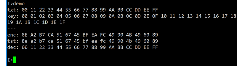 Running AES256 demo