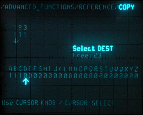 Copy selected waveform - select destination