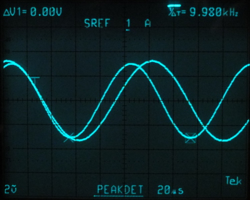 Cursors placed on REF waveform 1