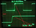 Test obdélníkem 1 Khz, po komenzaci